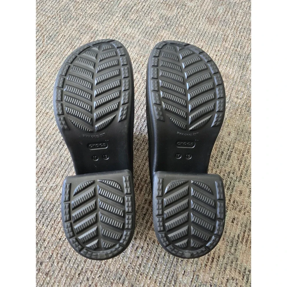 Crocs‎ Siren Mens Sz 13 Black Platform Chunky cosplay, lesiure, medical, comfort